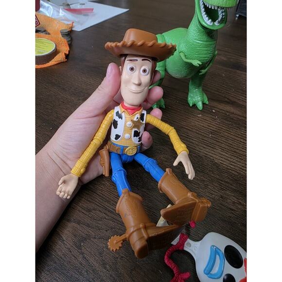 Toy Story Action Figures Lot of 3 Woody, Rex & Spone Forky Disney Pixar VIDEO - Picture 14 of 16